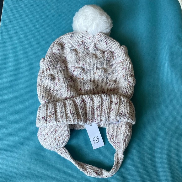 NWT Baby Gap Sherpa Lined Beanie, Rainbow Ivory - Picture 3 of 4